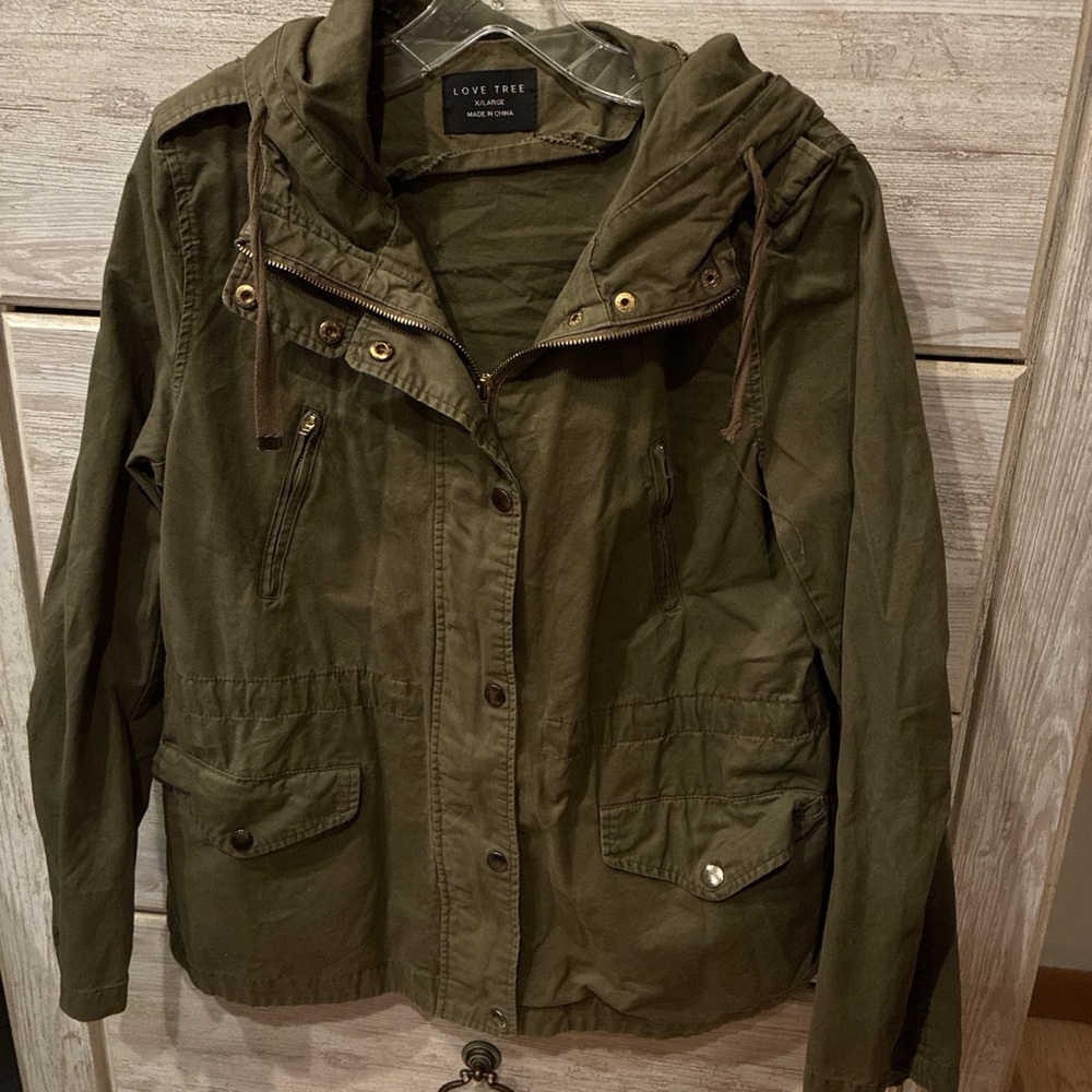 Love Tree Women's Olive Jacket